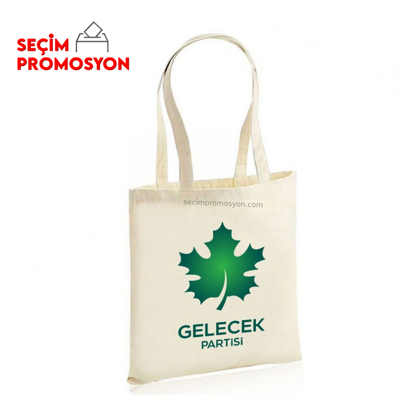 Gelecek Partisi Baskılı Promosyon Ham Bez Çanta