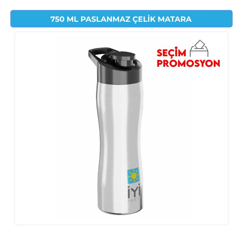 750 ML İYİ Parti Promosyon Paslanmaz Çelik Matara