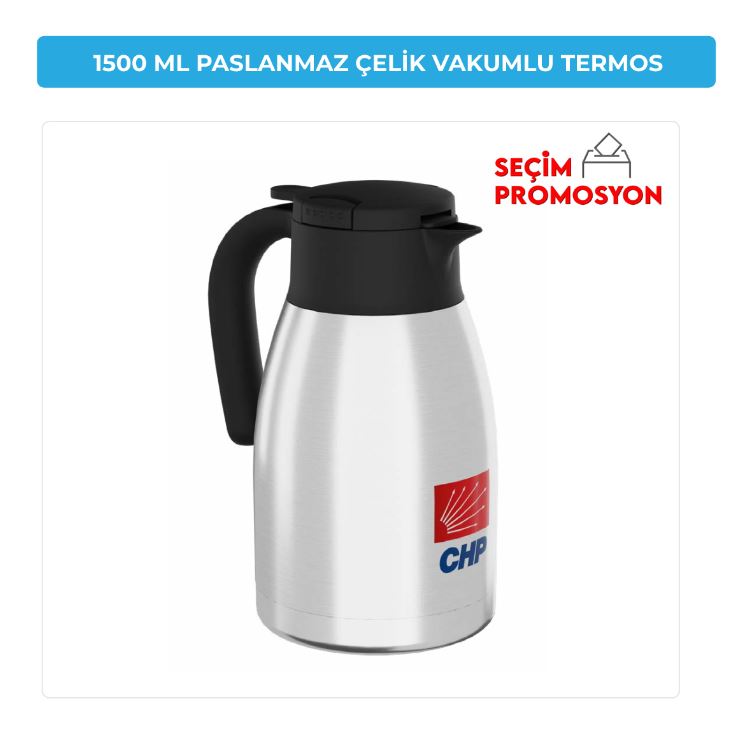 CHP  Promosyon 1500 ML PASLANMAZ ÇELİK VAKUMLU TERMOS