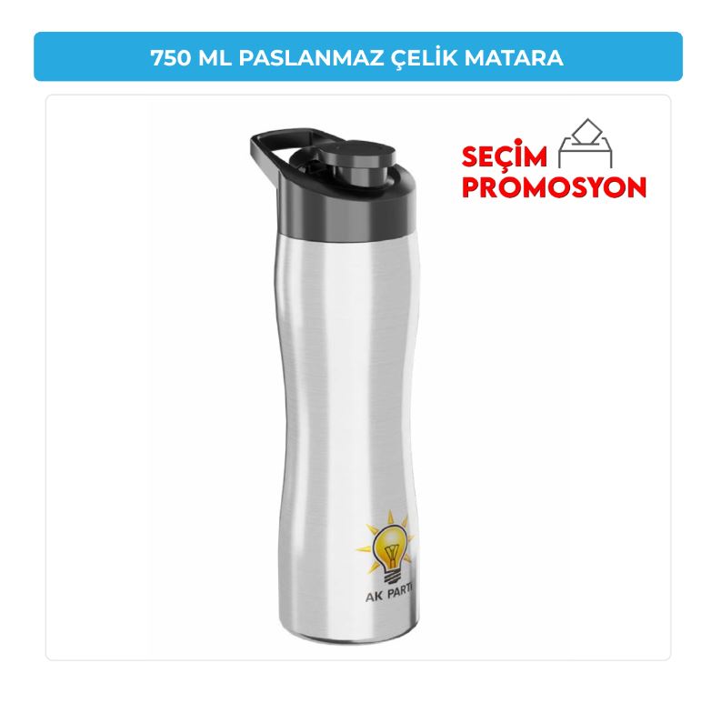 750 ML Ak Parti Promosyon Paslanmaz Çelik Matara