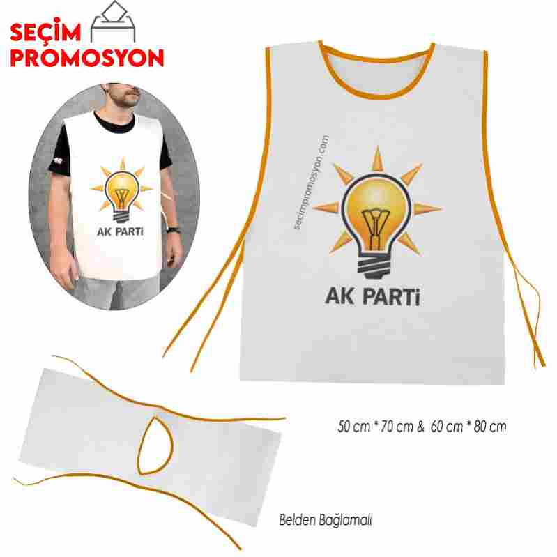Ak Parti Logo Promosyon Baskılı Önlük
