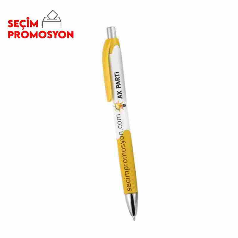 Ak Parti Logolu Promosyon Plastik Tükenmez Kalem